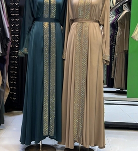 Offre Spéciale – Abaya Modeste de Dubaï à Manches Longues, Perlée et Pailletée, Traditionnelle, Faite à la Main, pour Mariage, Respirante, Col en V pour Femme - Product Image 2