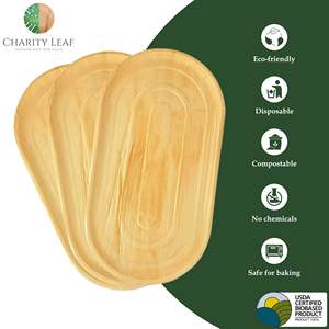 Plato Ovalado Grande de Hoja de Palma Natural de 22 x 12 Pulgadas, Vajilla y Artículos de Mesa Desechables - Product Image 2