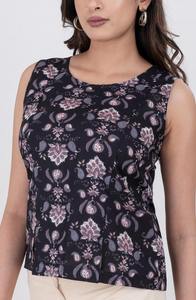 Nuevo Top de Mujer sin Mangas con Estampado Floral de Algodón Lavable, Ecológico y Suave, para Uso Profesional y de Fiesta - Product Image 3