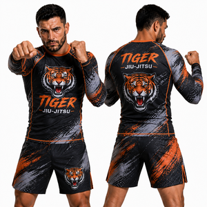 Rashguard para Hombre para BJJ No-Gi, con Bajo de Silicona Antideslizante, Logotipo Personalizado, Compresión para Grappling Intenso - Product Image 2