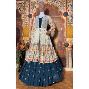 Designer Beautiful Koti Embellished Party Wear Lehenga Choli <b>Indian</b> & <b>Pakistani</b> <b>Clothing</b> - Product Image 4