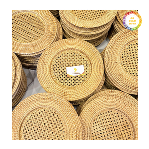 Plato de Servir Redondo de Ratán Tejido y Pintado a Mano, Estilo Vintage, Ecológico, para Restaurante, Hotel, Boda, Venta al Por Mayor - Product Image 1