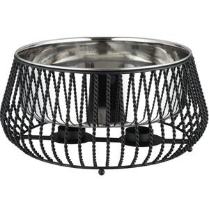 Casserole de luxe en acier inoxydable avec support en métal noir, couvercle en dôme, chauffe-plats isolé, extérieur thermolaqué, diamètre 28 cm - Product Image 3