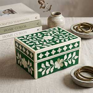 Traditional Bone Inlay Jewelry Box Handmade Trinket <b>Chest</b> Organizer for Rings Earrings Bracelets Necklaces Gift <b>Storage</b> - Product Image 4