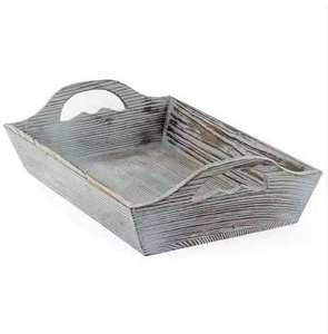 Plateau de service pour le petit-déjeuner en bois écologique fait main avec poignées, design rectangulaire - Product Image 3