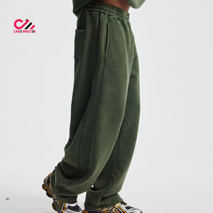 100% Cotton Fleece Sweatpants Elastic Waist <b>Baggy</b> Casual Pants Midweight Green Autumn Wear Side Pockets <b>Baggy</b> <b>Trouser</b> - Product Image 3