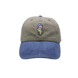 Gorra de Papá con Bordado Personalizado |   Gorra de Béisbol de Algodón Lavado Estilo Vintage |   Gorras Deportivas con Logotipo de Helado de Dos Tonos - Product Image 2