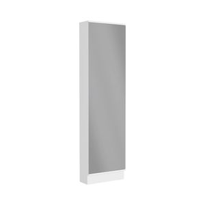 Armadio Leto XL Bianco a Singola Porta con Cinque Ripiani Interni, Scarpiera con Specchio - Product Image 6