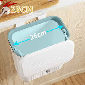 Wall Mounted Garbage Can Household Kitchen Living Room Hanging Trash <b>Bin</b> Space Saving Waste Container with Lid Durable PlasticPP - Product Image 5