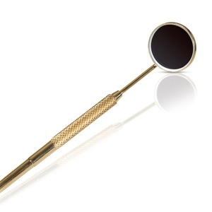 Miroir cosmétique en acier inoxydable doré de haute qualité, léger, avec poignée antidérapante, miroir de maquillage pour extensions de cils, marque privée - Product Image 2