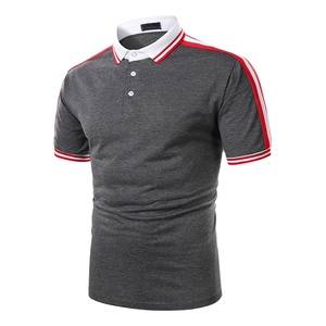เสื้อโปโลชาย แขนสั้น ลายทาง สีตัดต่อ ดีไซน์ลำลอง สำหรับผู้ชาย สไตล์สตรีทแวร์ - Product Image 4