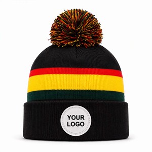 Gorro de Punto Personalizado con Logotipo, Unisex, Térmico, con Pompón, Doble Capa, para Invierno, Gorro de Esquí, Venta al Por Mayor, OEM - Product Image 1