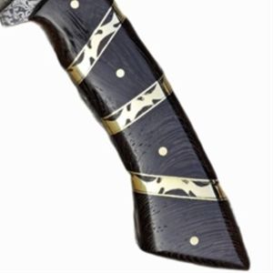 Cuchillos de Caza de Acero de Damasco Forjado, Hoja Fija para Campismo, Caza y Uso en Campo, Herramientas Utilitarias de Bushcraft con Mango - Product Image 4