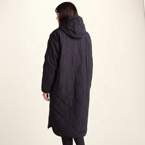Manteau long matelassé en polyester, imperméable, à capuche, fermeture éclair, pour femme, léger, pour l'hiver - Product Image 6