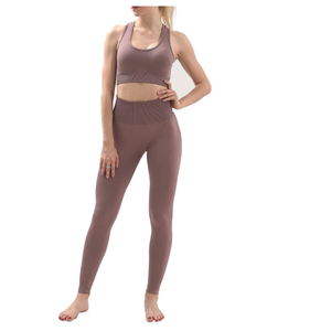 Servicios OEM, Conjunto de Yoga de Spandex/Nailon para Mujer Talla Grande, Color Sólido, Cintura Elástica, Transpirable, de Secado Rápido, Conjunto de 2 Piezas para Adultos - Product Image 1