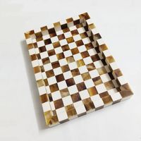 Bandeja de Servir Decorativa para el Hogar, Personalizable, Redonda, con Incrustaciones de Resina, Estilo Art Deco, Hecha a Mano, de Alta Calidad, con Diseño Personalizado y Logotipo Personalizado