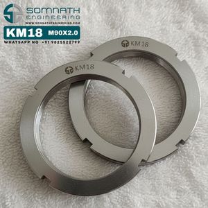 Tuerca de Bloqueo de Rodamiento Derecho KM de 16 mm |   Fabricante y Exportador de India de Piezas Roscadas Completamente Ranuradas con Acabado Natural de Alta Precisión CNC - Product Image 1