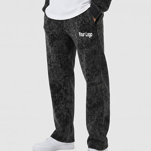 Nouveauté 2025 – Pantalon de survêtement évasé pour homme en molleton de coton délavé, style baggy, respirant et épais, idéal pour l'entraînement et le streetwear - Product Image 1