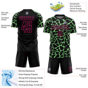 Maillot de football personnalisé à motif flamme, uniforme à manches courtes, impression par sublimation, respirant, 100 % polyester, unisexe, adulte, été - Product Image 2