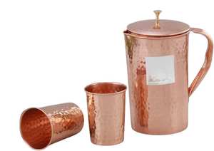 Jarra de agua moderna de cobre con tapa, jarra metálica premium para hoteles, restaurantes y catering a precio económico. - Product Image 5