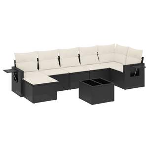 Conjunto de Sofás de Jardín en Blanco Crema y Negro - Product Image 2