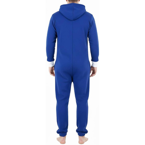 <b>Mens</b> One Piece <b>Pajamas</b> Adult Plain Jumpsuit Non Footed Lightweight Unisex Playsuits Contrast Color Lining Hoodie Custom Colors - Product Image 2