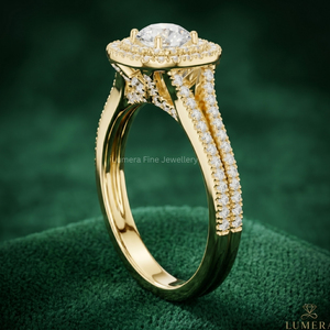 Anillo de Halo Redondo con Diamante Cultivado en Laboratorio, Corte Princesa, de Lujo, Chapado en Oro de 9K, 10K, 14K, 18K, Certificado por IGI, Regalo de Aniversario para Mujer - Product Image 3