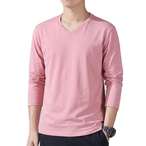 T-shirt en coton pour homme à col rond et manches longues, moderne, confortable, léger, doux, formel, respirant, coupe ample, fabrication OEM - Product Image 4