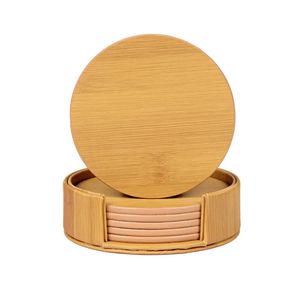 Handmade Wooden Cup Coasters – Rustic Natural Wood <b>Drink</b> Coaster Set for Coffee, Tea, Glasses, Mugs, Dining Table and Stylish - Product Image 1