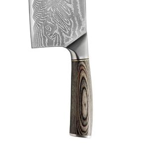 Cuchillo de Cocina Artesanal Ecológico de Damasco, Forjado a Mano, con Revestimiento Antiadherente, Apto para Lavavajillas, Mango de Madera - Product Image 3