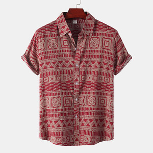 เสื้อเชิ้ตแขนสั้นพิมพ์ลายดอกไม้สำหรับผู้ชาย ระบายอากาศได้ดี สไตล์ลำลอง ธีมสยองขวัญฮาโลวีน ติดกระดุม ผ้าฝ้ายออร์แกนิค - Product Image 2