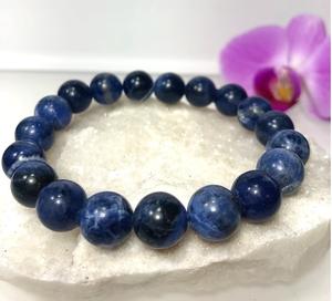 Chakralume Natural Blue Sodalite <b>Beaded</b> <b>Bracelet</b> for Healing Reiki Energy Jewelry Unisex Gift 8mm - Product Image 2