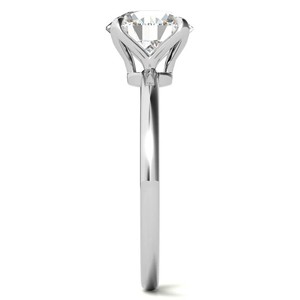 Bague solitaire en moissanite taille brillant ronde VVS1, or blanc massif 10K, bague de fiançailles et de mariage minimaliste - Product Image 5