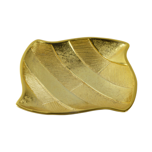 Bandejas con diseño de hojas, bandeja pintada en oro brillante, ideal para decoración del hogar y hoteles, bandejas para servir y decorativas, diseño personalizado disponible. - Product Image 6