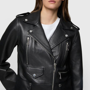 Chaqueta de Cuero para Mujer, Estilo Pakistaní, Color Negro, Talla Grande, para Invierno y Primavera - Product Image 5