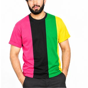 เสื้อยืดคอกลมแขนสั้นผู้ชายสไตล์วินเทจ ลายบล็อกสี ทรงปกติ สวมใส่สบาย ผลิตจากผ้าฝ้าย 100% ระบายอากาศได้ดี พิมพ์ลายสกรีน น้ำหนัก 240 กรัม - Product Image 5