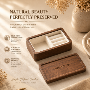 Boîte à bijoux en bois de noyer avec logo personnalisé, boîte cadeau de luxe avec insert en velours doux, fabricant OEM ODM - Product Image 2