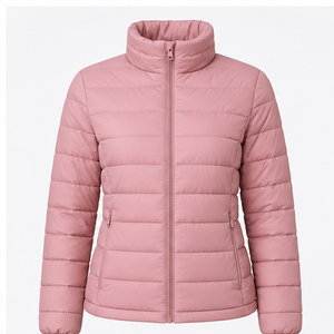 Premium Women's Lightweight Front Zipper Hooded Puffer Jacket Winter Warm <b>Quilted</b> Windproof Breathable Seamless Fusing Knitted - Product Image 2