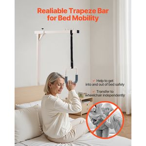 "Assistive Devices Heavy Duty Steel Trapeze Bar for Bed Mobility 250 LBS <b>Weight</b> Capacity Free <b>Standing</b> Hospital Bed Pull Assist" - Product Image 3