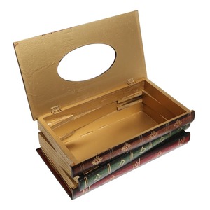 Vintage <b>Book</b> Design Tissue Box Cover Decorative Tissue Holder Perfect For Library <b>Study</b> Room Office And Home Use From India - Product Image 2