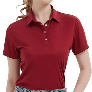 Polo décontracté unisexe en gros, chemise sportive à manches courtes, séchage rapide, respirante, en polyester à motif à pois pour femmes - Product Image 1
