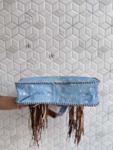 กระเป๋าถือสตรีหนังแท้ที่ทำจากขนสัตว์โลหะแท้มีสไตล์กระเป๋าสตางค์ผมแบบโบฮีเมียน - Product Image 5