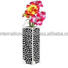 Florero con incrustaciones de hueso de la mejor calidad, color blanco y negro y el mejor diseño para florero, decoración del hogar y la boda - Product Image 2