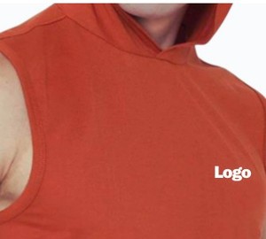 Haut de sport à capuche sans manches pour homme en mélange de coton, coupe décontractée, respirant, pour l'entraînement et le fitness - Product Image 5