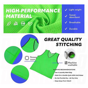 Maillots d'entraînement en mesh, tailles uniques, respirants et légers, pour le football et le basketball, lots de 6 ou 12, pour entraînement et matchs d'entraînement - Product Image 4