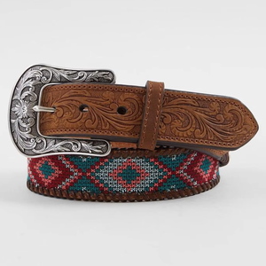 เข็มขัดหนังวัวแท้ทำมือคุณภาพพรีเมียม ลายแกะสลัก ทนทาน เหมาะสำหรับแฟชั่นคาวบอยและคาวเกิร์ล - Product Image 1
