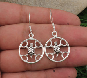 Boucles d'oreilles pendantes tortue en argent sterling 925, thème océan, vie marine, bijoux de luxe pour femmes et filles, vente en gros pour fêtes - Product Image 5