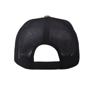 Unisex 6-Panel Mesh Trucker <b>Cap</b> Adjustable Solid Brown Casual <b>Baseball</b> Hat Spring Summer Style Striped Logo Left Panel - Product Image 2