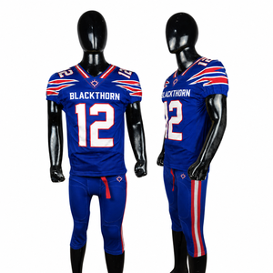 Ensembles d'uniformes de football américain personnalisés, maillots sublimés ajustés pour hommes, équipement 100 % polyester/spandex - Product Image 4
