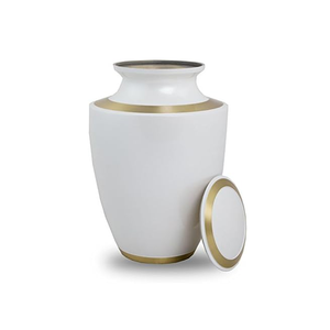 Premium Modern Brass Cremation Urns Pearl White Adult Ashes urn Size Factory Supply Customizable Funeral Cremation Urns - Product Image 4